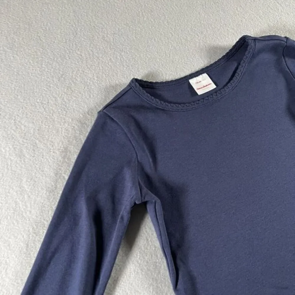 Hanna Andersson T-Shirt Girls‎ Size 110 US 5 Navy Cotton Long Sleeve Basic Top